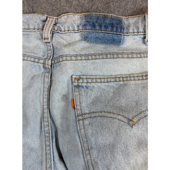 Vintage 60s 70s Levis Orange Tab Jeans Men 36x34 Blue Light Wash Tapered STAINED - Picture 5 of 10